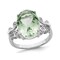 Gem And Harmony 4.35 Carat (ctw) Oval-Cut Green Quartz Ring in Sterling Silver